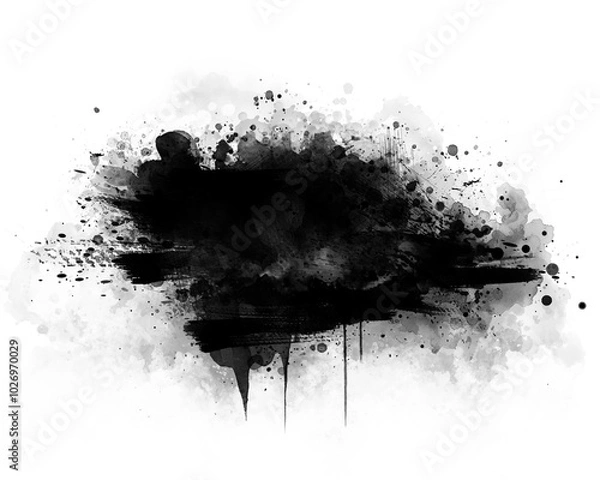 Fototapeta Black graffiti spray paint frames ink splatters and drips, stencil border, Grunge backgrounds, Spray Paint Vector Elements isolated on White Background, Ink blots set, text frame, Street style.