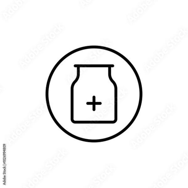 Fototapeta Medicine bottle icon Thin vector set