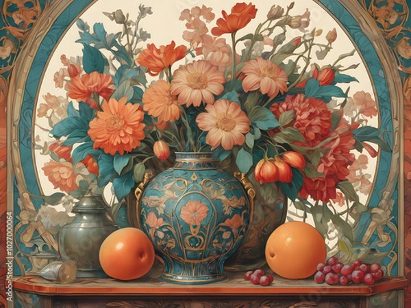 Obraz still life with a vase and flowers