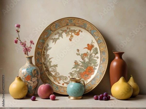 Obraz vintage still life with a vase and flower