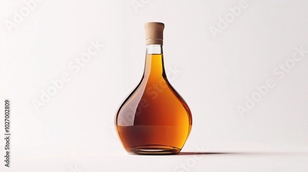 Fototapeta A stylish bottle mockup on a clean white backdrop, perfect for showcasing labels and enhancing bar-related promotional designs.