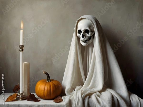 Obraz  jack o lantern with ghost