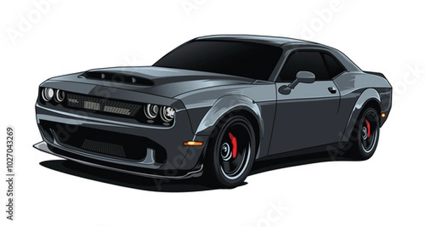 Fototapeta Sport car racing concept Black detailing Transparent Background