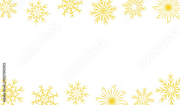 Fototapeta beautiful New Year background with golden snowflakes
