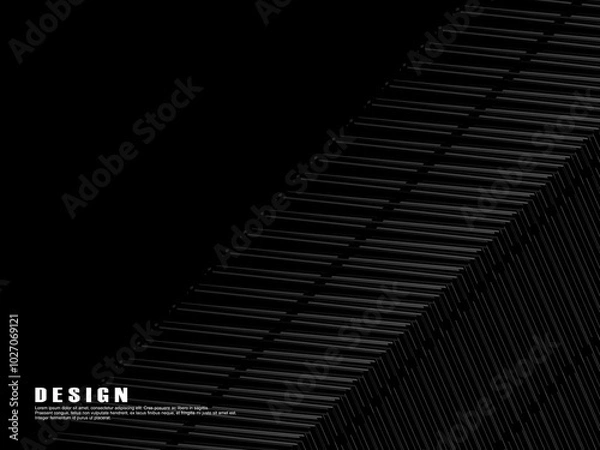 Fototapeta Black abstract geometric background. Modern shape concept. Black gradient lines poola background.