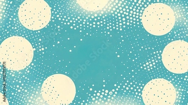 Fototapeta Abstract Blue and Yellow Polka Dot Pattern