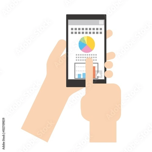 Fototapeta スマートフォンを操作する手