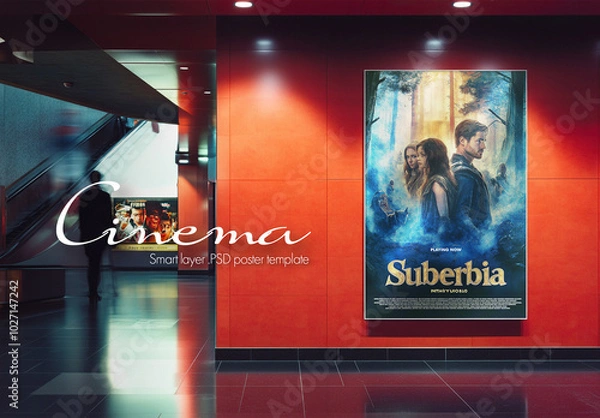 Fototapeta Movie poster mockup, generative ai image