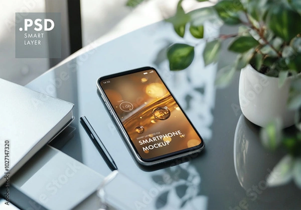 Fototapeta Mobile phone mockup, genrative ai Iimage