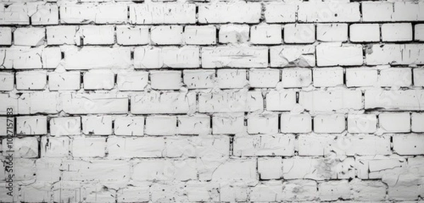Obraz White Painted Brick Wall Texture for Background