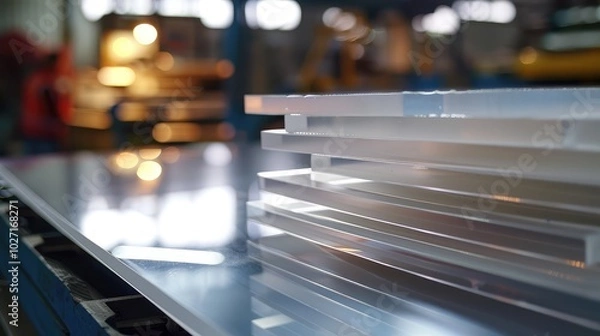 Obraz Plastic Sheets in Industrial Setting