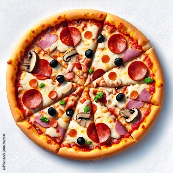 Obraz Pizza Isolated on White Transparent Background