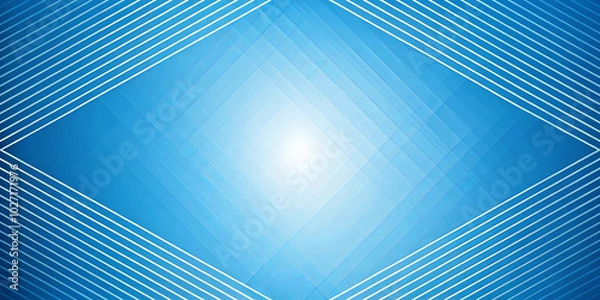 Fototapeta Bright blue gradient with diagonal white lines creating dynamic pattern