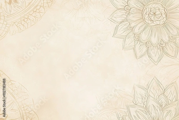 Obraz A light beige background with subtle mandala patterns in the corners
