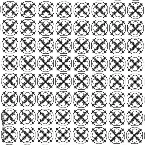 Obraz black and white seamless pattern