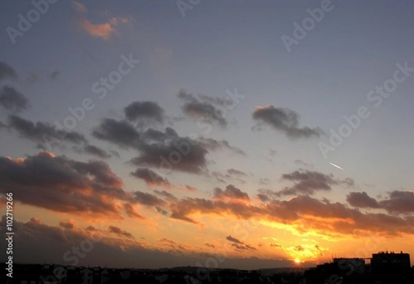 Obraz sunset with multicolor cloud and sky 