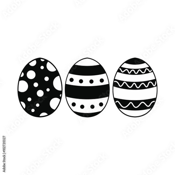 Obraz Easter eggs black simple icon 