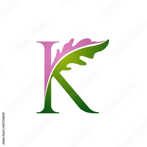 Obraz Logo Letter K Florist Concept
