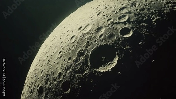 Fototapeta Captivating Craters: A Celestial Landscape on the Moon