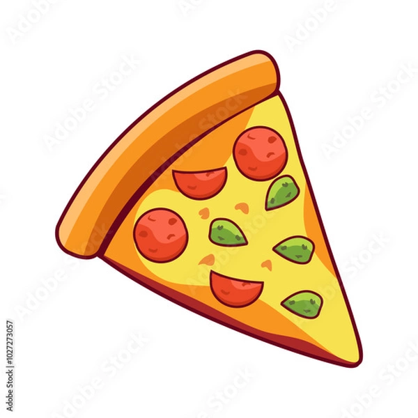Obraz Vector illustration of Pizza, a typical Italian food