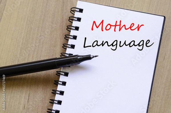 Obraz Mother language write on notebook