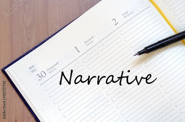 Fototapeta Narrative write on notebook