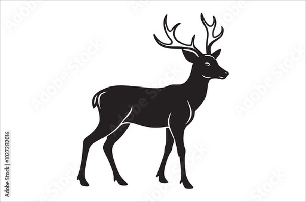 Fototapeta deer silhouette vector