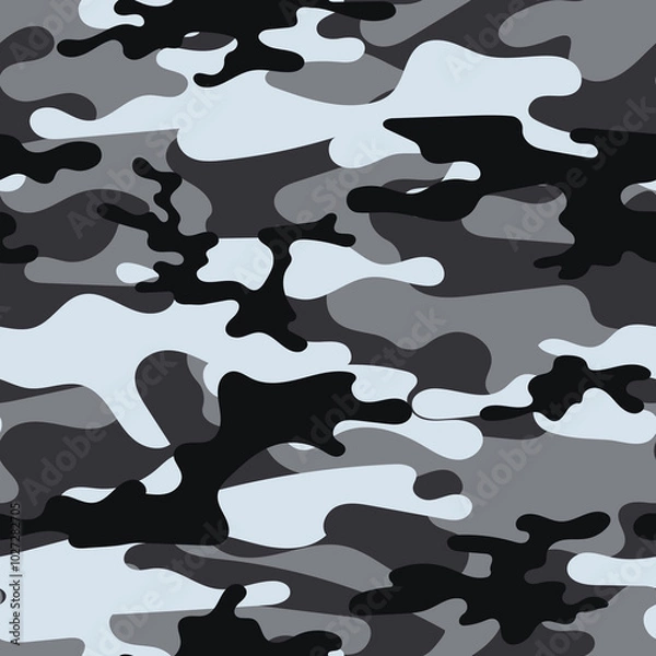 Fototapeta grey modern military vector camouflage print, seamless pattern for clothing headband or print. camouflage from pols	