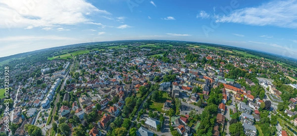 Obraz Ausblick auf Bad Aibling nahe Rosenheim im oberbayerischen Chiemgau