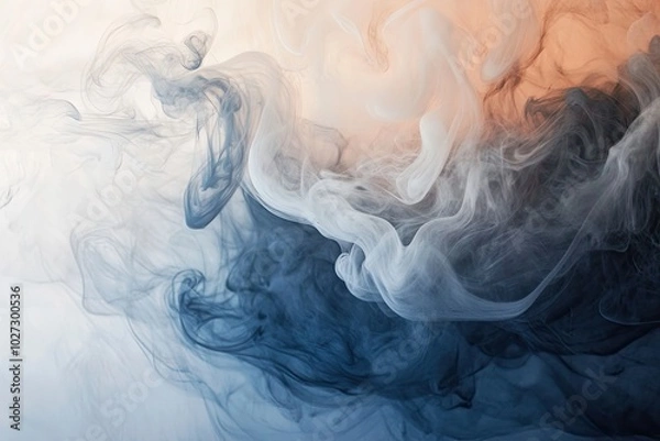 Fototapeta Soft gradient of diluted ink with natural watercolor like transitions and light, wispy edges