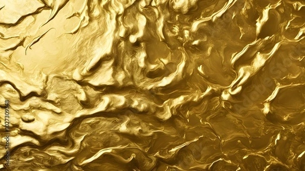 Obraz Wrinkled gold foil sheet background