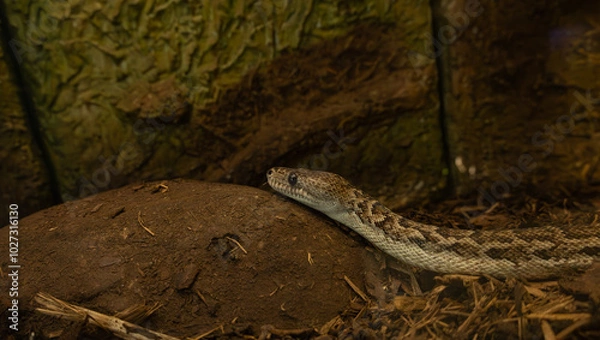 Fototapeta A close-up view of the snake.(Chilabothrus angulifer)