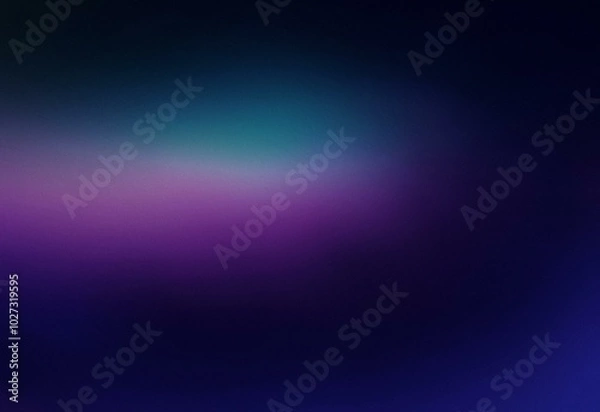 Fototapeta A grainy, abstract gradient background with a deep blue, purple and teal hue.