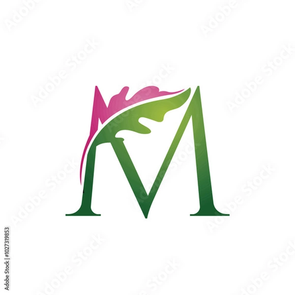 Obraz Vector Single Letter M Nature Logo