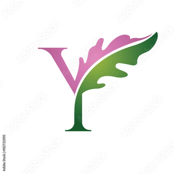 Obraz Vector Single Letter Y Nature Logo
