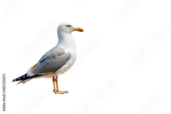 Fototapeta seagull bird isolated on white background transparent PNG and copy space