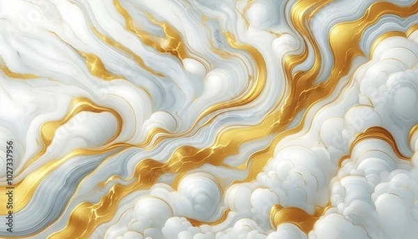 Fototapeta white gold marble texture background with smooth transition,generative ai