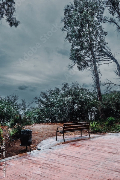 Fototapeta horizonte oscuro en un paisaje de invierno. Se acerca una tormenta