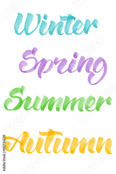 Fototapeta seasons calligraphy by brashpen