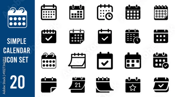 Fototapeta monochrome simple calendar icon