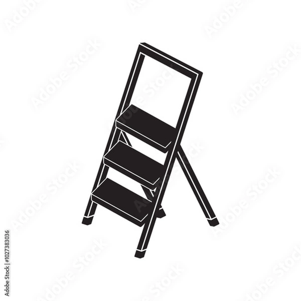 Obraz Folding ladder icon vector illustration symbol