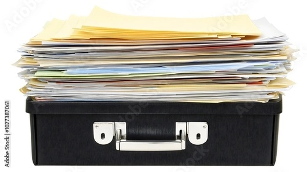 Fototapeta Professional Briefcase and Business Documents on Organized Workspace