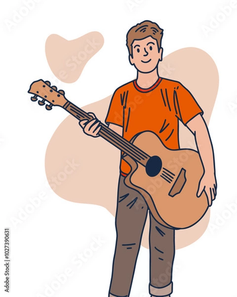 Fototapeta PEOPLE IS PLAYING GUITAR, SUITABLE FOR YOUR DESIGN NEEDS, FILE VECTOR