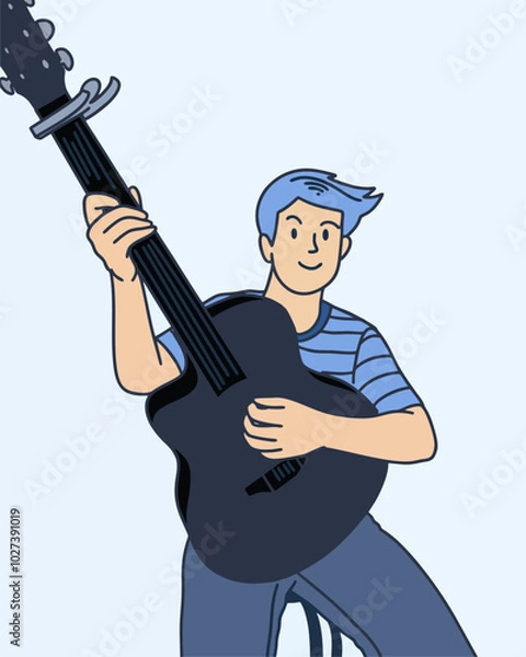Fototapeta PEOPLE IS PLAYING GUITAR, SUITABLE FOR YOUR DESIGN NEEDS, FILE VECTOR