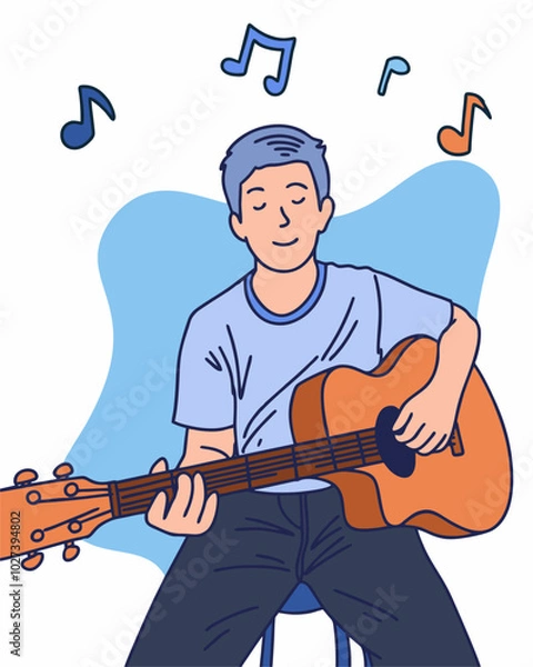 Fototapeta PEOPLE IS PLAYING GUITAR, SUITABLE FOR YOUR DESIGN NEEDS, FILE VECTOR
