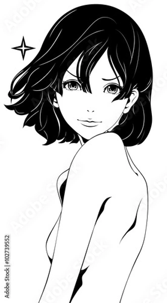 Obraz 黒髪の女性 / 美容 / 自信