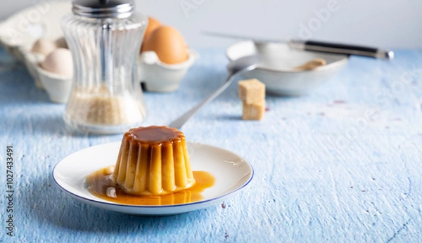 Obraz Homemade caramel flan.