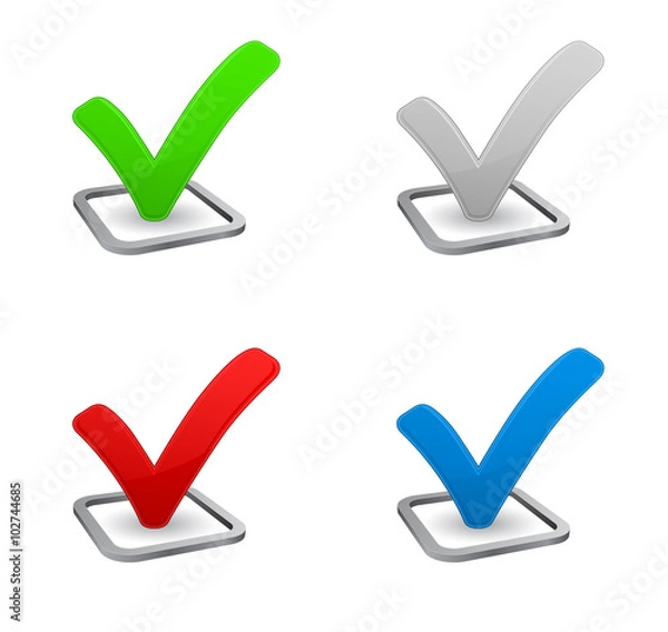 Fototapeta check mark 3d icon