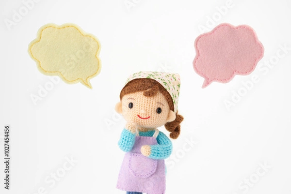 Fototapeta あみぐるみ人形　こども食堂イメージ