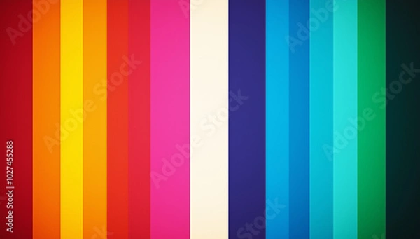 Fototapeta A vertical line of colorful bars, each with its own color and tone, representing the different colors on an old TV screen